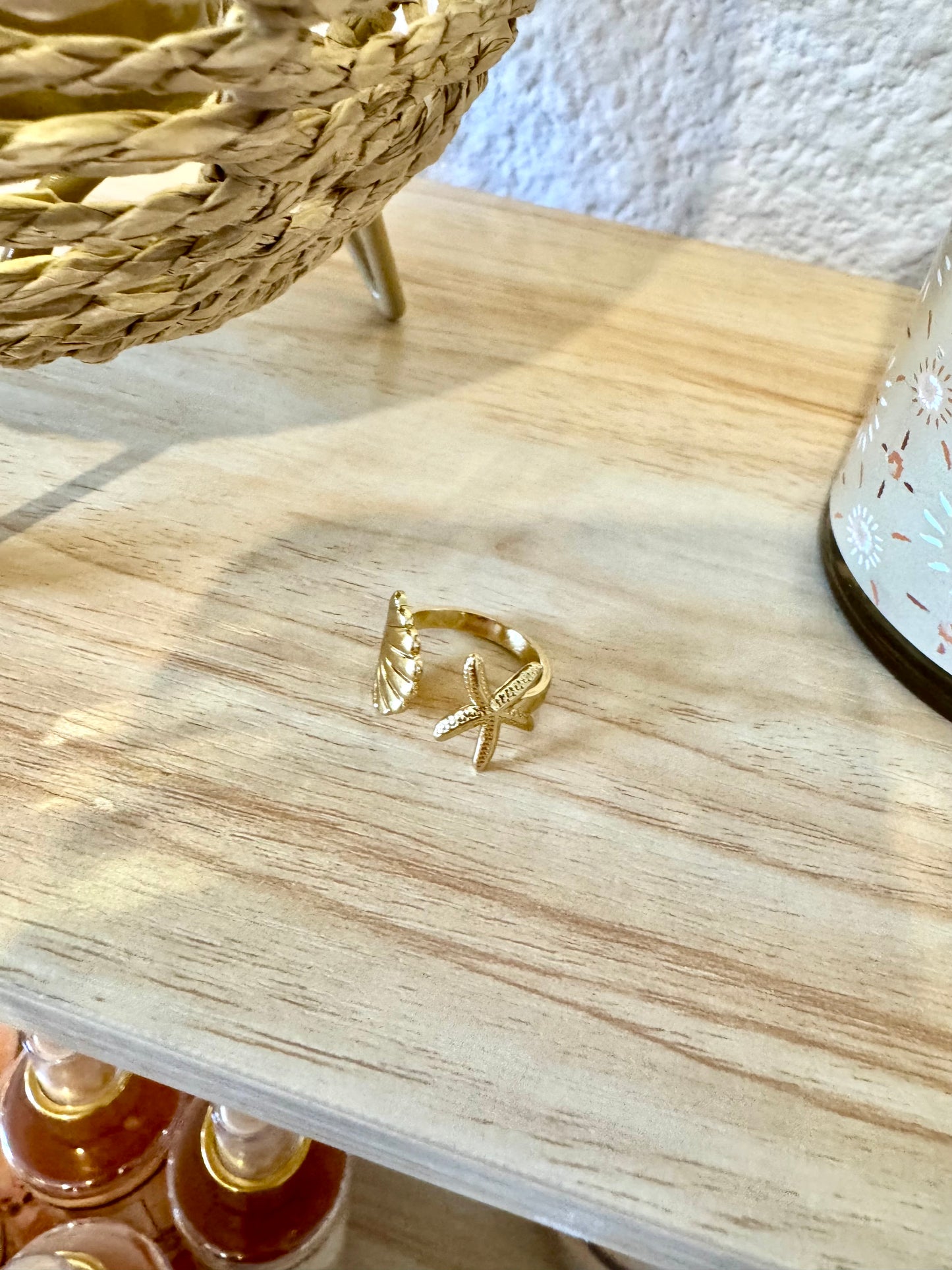Bague coquillage or