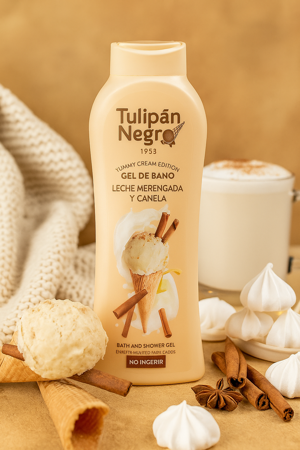 Gel douche crème meringue,cannelle