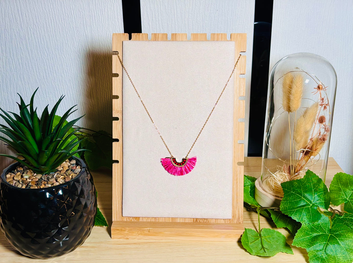 Collier bohème rose