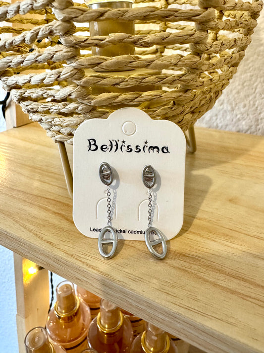 Boucle d’oreille café argent