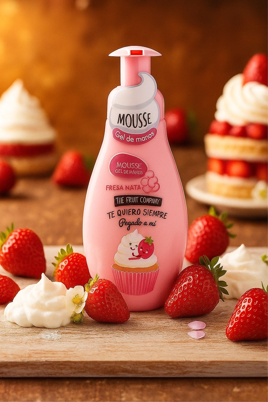 Savon mousse fraise,chantilly