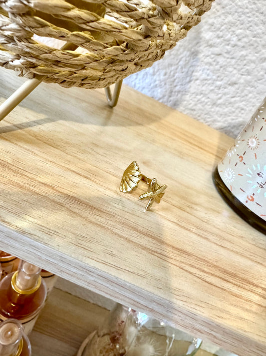 Bague coquillage or