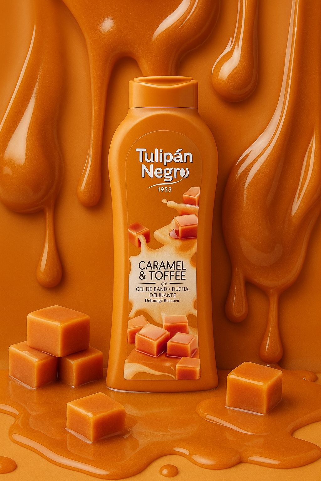 Gel douche caramel,café